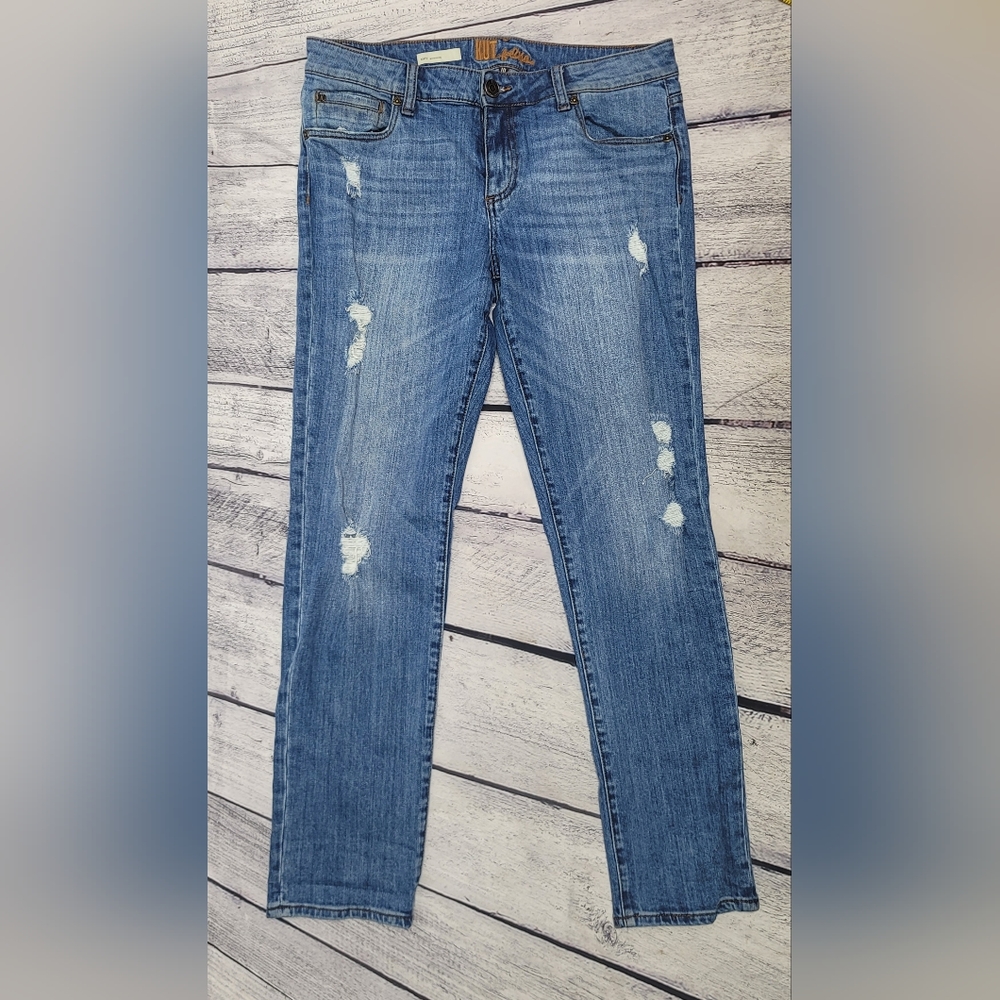 Kut From The Kloth Katy Boyfriend Jeans Distressed Denim Size 10